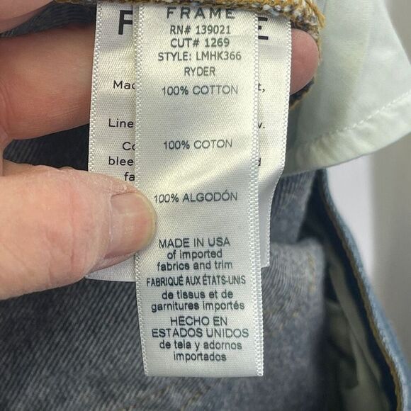 Frame Denim Medium Wash Distressed L'Homme Skinny Jeans Size 32 - Picture 10 of 12